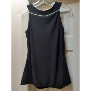 Black sleeveless The Limited top with white lined collar accent, size small